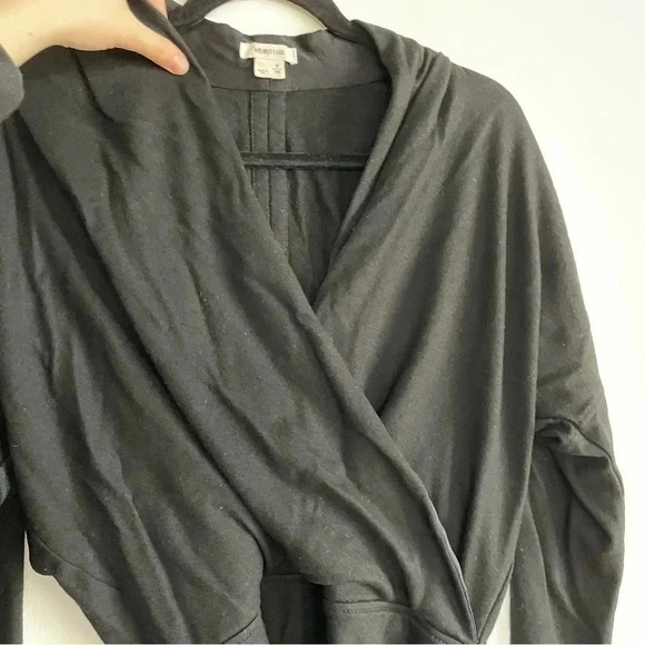 Helmut Lang Wool Black Long Sleeve Wrap Front Shirt Classic V Neck Stretch Top - Picture 4 of 10